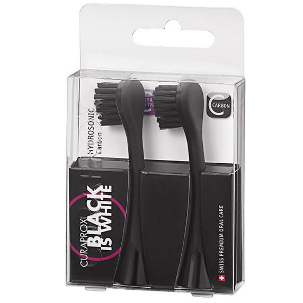 Curaprox Black is White Carbon Brush head Duo Pack. - Go Oral Care