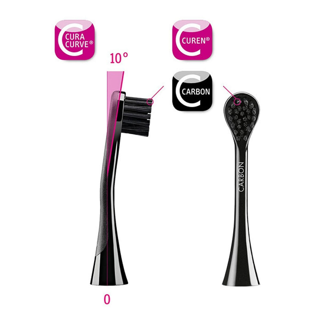 Curaprox Black is White Carbon Brush head Duo Pack. - Go Oral Care