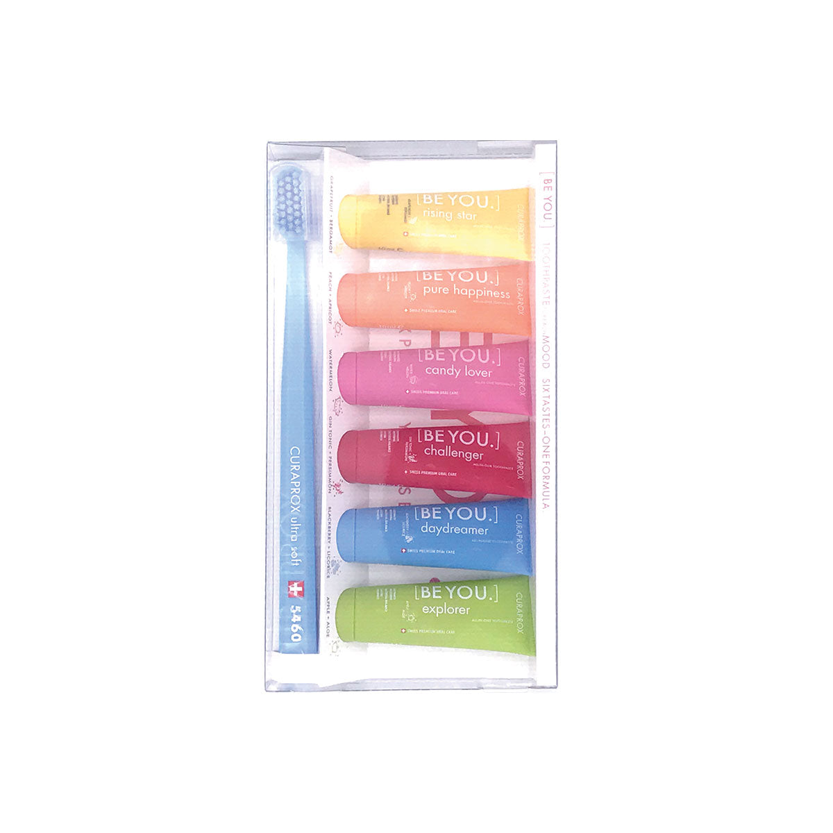 Curaprox BE YOU - Toothbrush & Toothpastes - Six Taste Pack - Go Oral Care