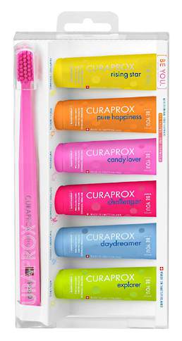 Curaprox BE YOU - Toothbrush & Toothpastes - Six Taste Pack - Go Oral Care