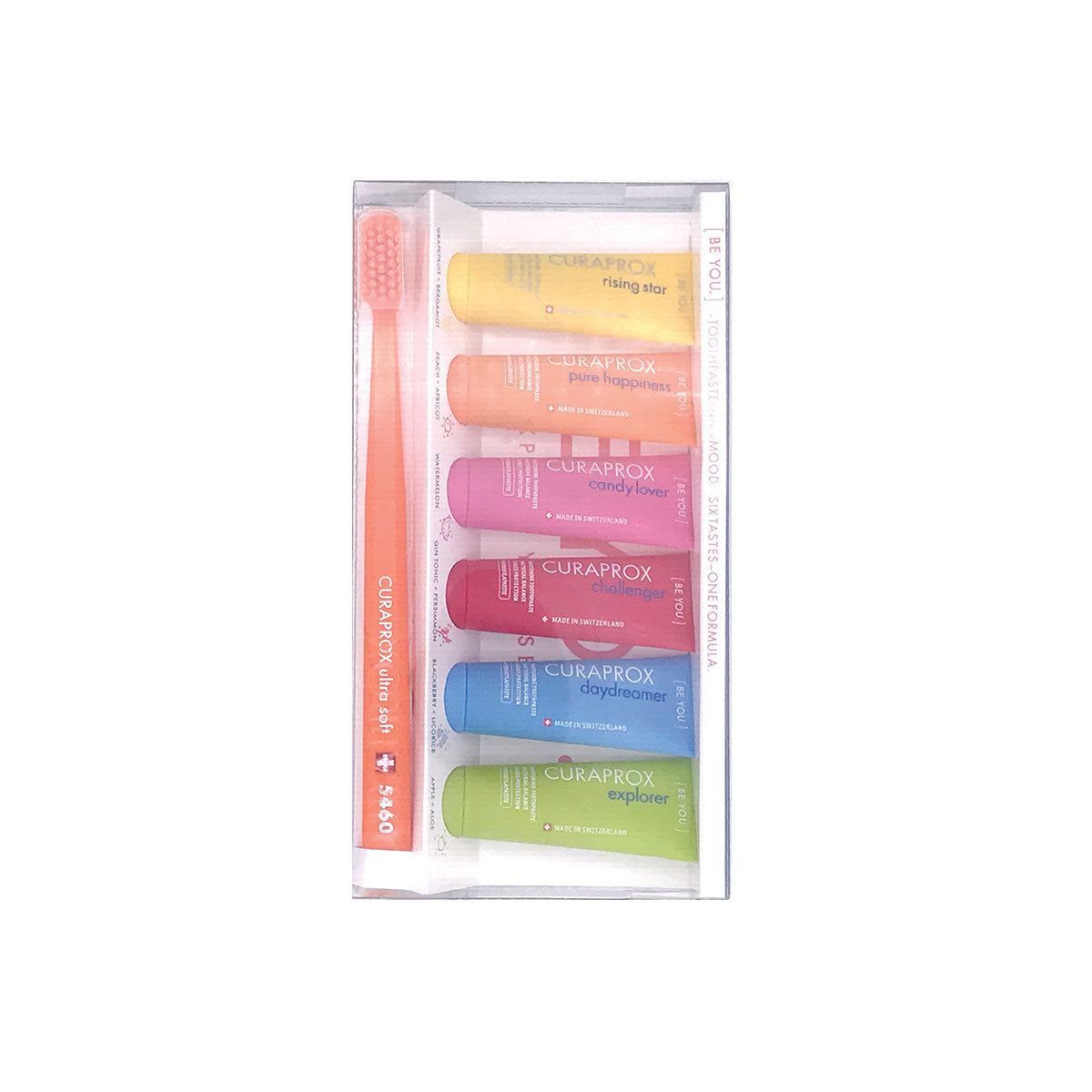 Curaprox BE YOU - Toothbrush & Toothpastes - Six Taste Pack - Go Oral Care