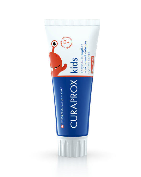 Curaprox Kids Toothpaste Strawberry No Flouride 60ml - Go Oral Care